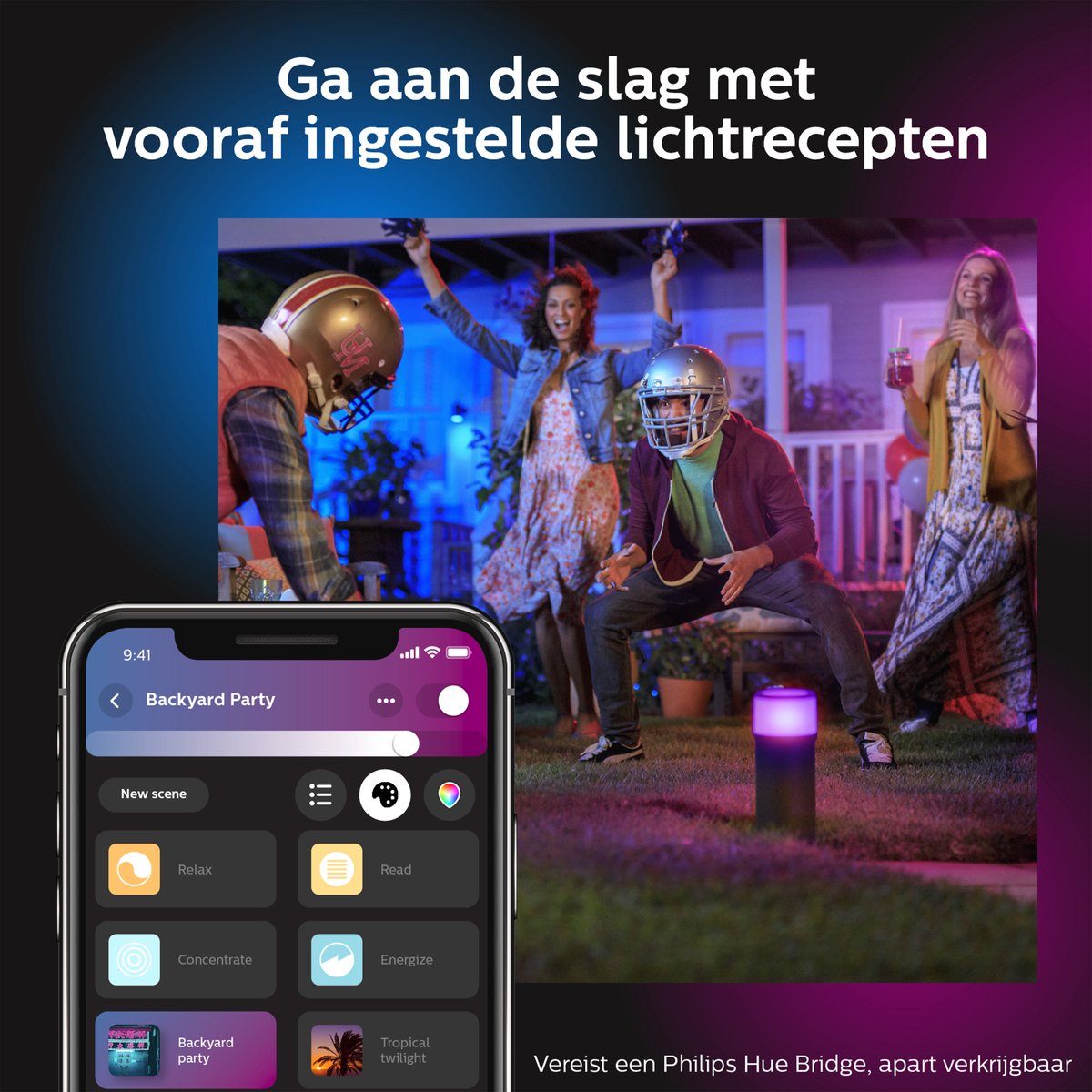 Philips Hue Calla sokkellamp - wit en gekleurd licht - zwart - laag