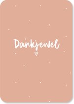 Wenskaart Dankjewel - Roze - A6 - Kaartenset - Kaarten - Bedankt - Bedankkaartje