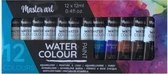 waterverf - aquarelverf - waterpaint - 12 x 12 ml - Van Bleiswijck Holland - Hobbyverf - Verfset - water colour - waterverf - master art -