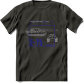 E75 leger T-Shirt | Unisex Army Tank Kleding | Dames / Heren Tanks ww2 shirt | Blueprint | Grappig bouwpakket Cadeau - Donker Grijs - 3XL