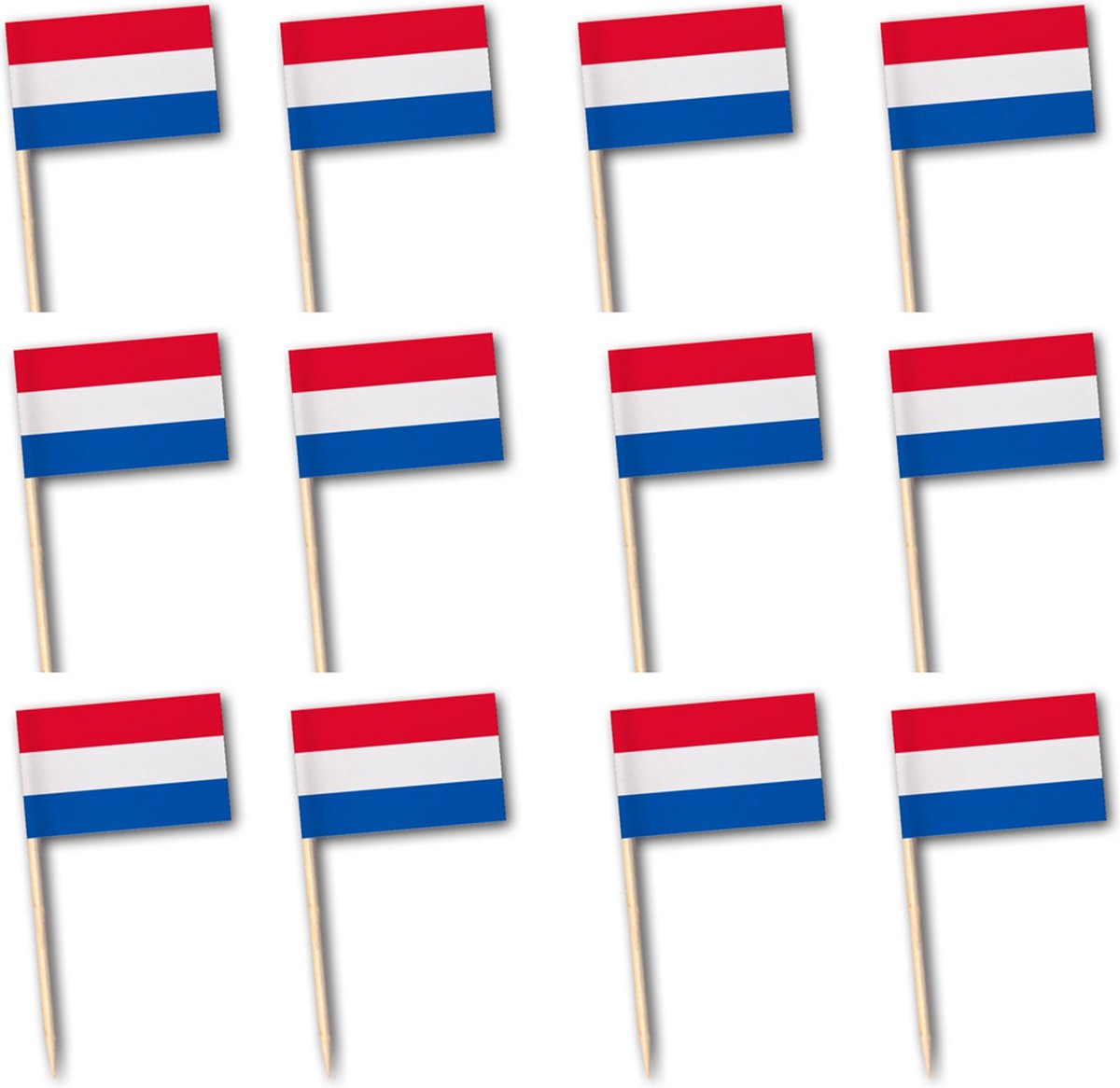 Prikkertjes Rood | Wit | Blauw (50ST) | Nederland | Koningsdag | Bevrijdingsdag | EK & WK | Cocktailprikkertjes