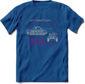 A34 Comet leger T-Shirt | Unisex Army Tank Kleding | Dames / Heren Tanks ww2 shirt | Blueprint | Grappig bouwpakket Cadeau - Donker Blauw - L