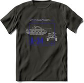 A34 Comet leger T-Shirt | Unisex Army Tank Kleding | Dames / Heren Tanks ww2 shirt | Blueprint | Grappig bouwpakket Cadeau - Donker Grijs - S