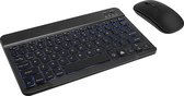 Draadloos toetsenbord en muis set met 7-kleuren achtergrondverlichting, draagbaar Bluetooth-toetsenbord voor iPad, Coikes USB opgeladen tablet toetsenborden compatibel met iOS iPad