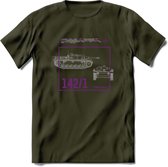 Stug 3 Tank Destroyer leger T-Shirt | Unisex Army Tank Kleding | Dames / Heren Tanks ww2 shirt | Blueprint | Grappig bouwpakket Cadeau - Leger Groen - L