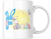 Paas Mok konijnen oren pasen F blauw | Paas cadeau | Pasen | Paasdecoratie | Pasen Decoratie | Grappige Cadeaus | Koffiemok | Koffiebeker | Theemok | Theebeker