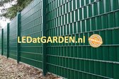 2.2 meter breed  X 1.8 meter hoog | LEDatGARDEN.nl | Start set Dubbelstaafs Hekwerk | Inclusief 2 x vierkante paal 60 x 60 mm | Groen
