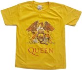 Queen Kinder Tshirt -Kids tm 8 jaar- Classic Crest Geel