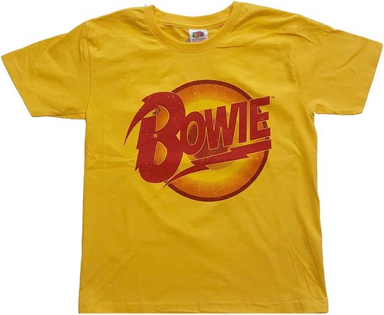 David Bowie - Diamond Dogs Logo Kinder T-shirt - Kids tm 10 jaar - Geel