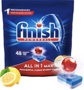 Finish Powerball Lemon Vaatwastabletten All in 1 max - Voordeelverpakking - 48 tabletten - Ontvetter
