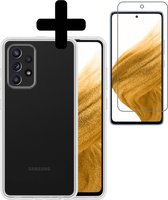 Samsung A53 Hoesje Transparant Met Screenprotector Shockproof - Samsung Galaxy A53 Case - Shockproof Samsung A53 Hoes Met Screenprotector - Transparant