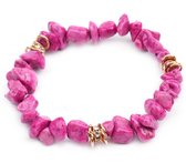 Armband Dames - Steentjes - Elastisch - Roze