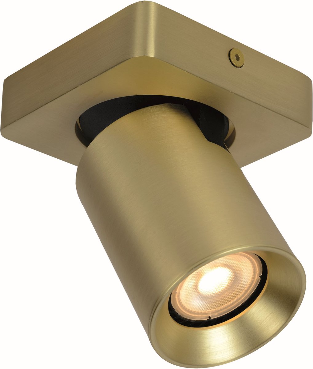 Plafondlamp Megano 1L Goud - 1x GU10 LED 4,8W 2700K 355lm - IP20 - Dimbaar > spots verlichting led goud | opbouwspot led goud | plafondlamp goud | spotje led goud | led lamp goud