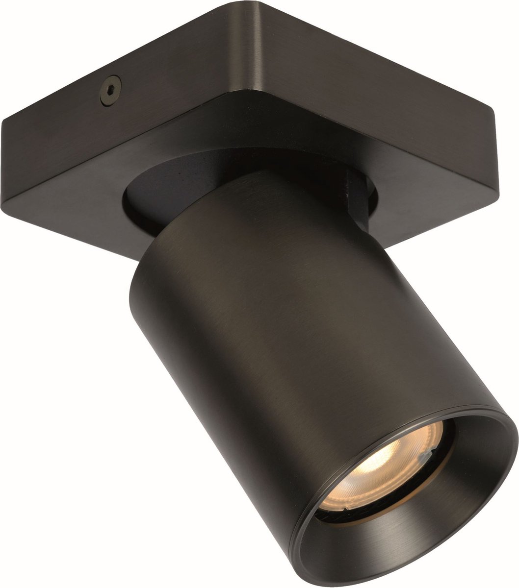 Plafondlamp Megano 1L Metallic Antraciet - 1x GU10 LED 4,8W 2700K 355lm - IP20 - Dimbaar > spots verlichting led antraciet | opbouwspot led antraciet | plafondlamp antraciet | spotje led antraciet | led lamp antraciet