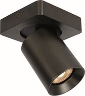 Plafondlamp Megano 1L Metallic Antraciet - 1x GU10 LED 4,8W 2700K 355lm - IP20 - Dimbaar > spots verlichting led antraciet | opbouwspot led antraciet | plafondlamp antraciet | spot
