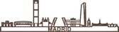 Skyline Madrid Notenhout 165 Cm Wanddecoratie Voor Aan De Muur Met Tekst City Shapes