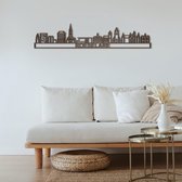 Skyline Roeselare Notenhout 130 Cm Wanddecoratie Voor Aan De Muur Met Tekst City Shapes