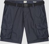 Short Combat Shorts with Belt Mini Graphic Poplin Navy