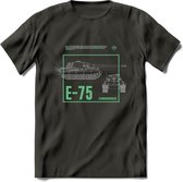 E75 leger T-Shirt | Unisex Army Tank Kleding | Dames / Heren Tanks ww2 shirt | Blueprint | Grappig bouwpakket Cadeau - Donker Grijs - 3XL