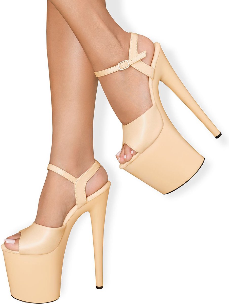 EIS hakschoenen (hoge hakken, beige) - verleidelijke plateausandaal