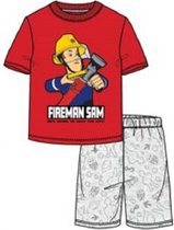 Brandweerman Sam shortama - rood met grijs - Sam de Brandweerman pyjama - maat 110/116