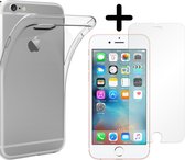 Foonig Silicone Hoesje Transparant + Screenprotector - Geschikt Voor iPhone 6 Plus