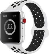 Mobigear Active Siliconen Bandje Geschikt voor Apple Watch Series 4 (44mm) - Zwart / Wit