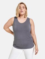 SAMOON Dames Basic top met zijsplitten EcoVero