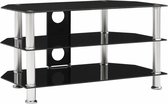 Tv meubel 75x40x40 cm gehard glas zwart