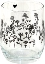 Clayre & Eef Waterglas 300 ml Glas Bloemen Drinkbeker