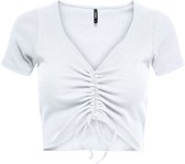 ONLY ONLMIA S/S LONG RUCHING TOP CS JRS Dames T-shirt - Maat M