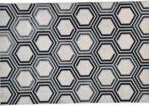 Garden Impressions buitenkleed - Hexagon karpet - 120x170 grijs/zwart