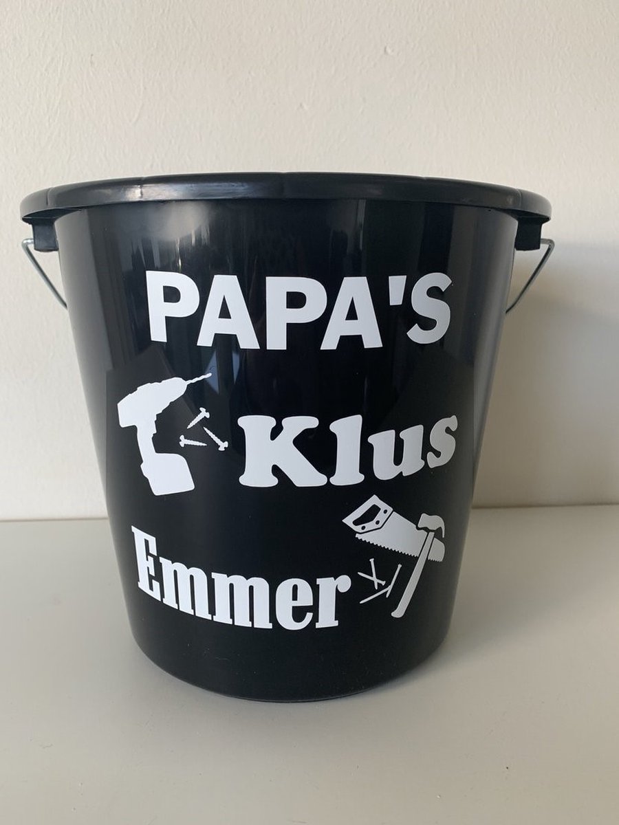 Goedkoopste 5 Liter Emmer Papa's klus emmer. Huishoudemmer zwart 5 liter Vaderdag verjaardag feestje