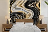 Papier Peint - Papier Papier peint photo Marbre - Goud - Ligne - Largeur 300 cm x Hauteur 300 cm