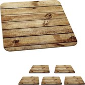 Onderzetters voor glazen - Planken - Hout - Rustiek - 10x10 cm - Glasonderzetters - 6 stuks