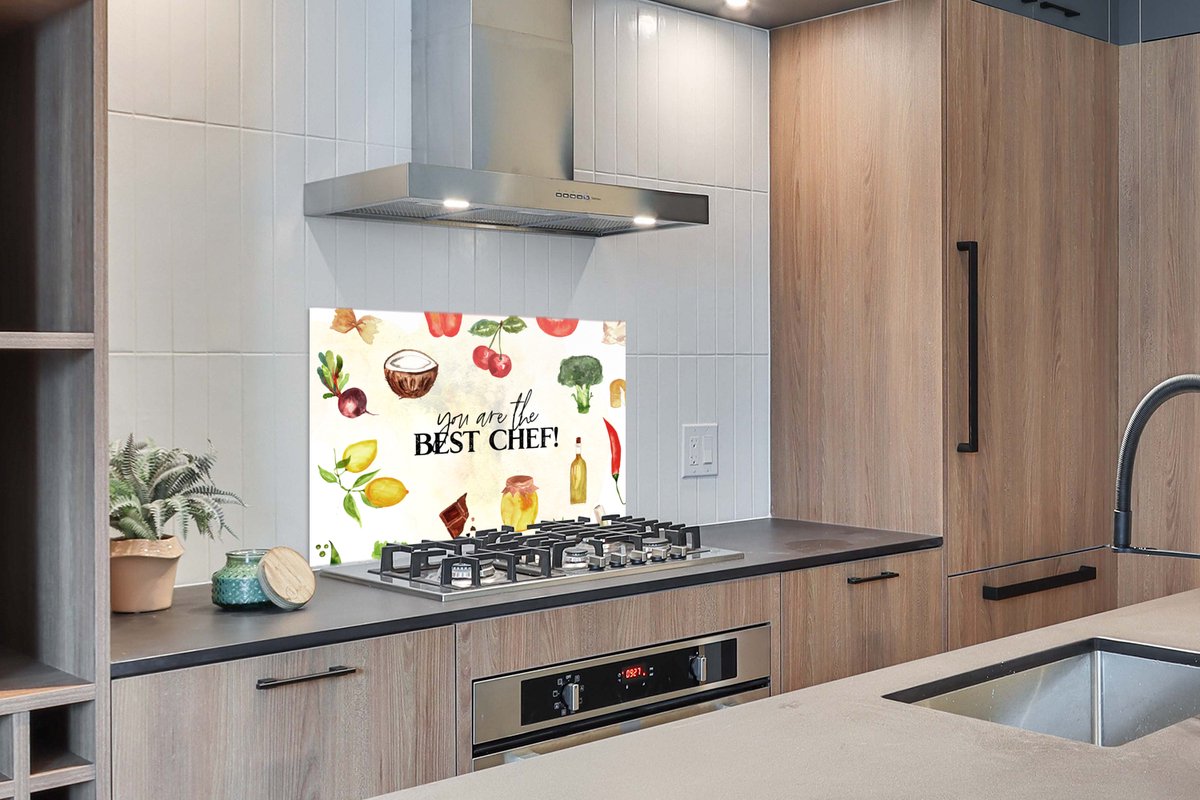 KitchenYeah Spatscherm 100x65 cm - You are the best chef thumbnail 5