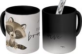 Magische Mok - Foto op Warmte Mokken - Koffiemok - Waterverf - Be brave - Quotes - Kinderen - Jongens - Meisjes - Magic Mok - Beker - 350 ML - Theemok