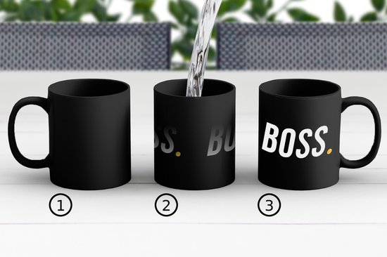 Mug magique - Mugs photo chauds - Mug à café - ' Boss' - Proverbes - Citations - Or - Mug Magic - Tasse - 350 ML - Mug à thé - Décoration Sinterklaas - Cadeaux pour enfants - Cadeaux chaussures Sinterklaas