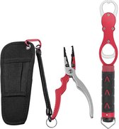 Handa Visgerei Set 2-Delig - Onthaaktang - Visklem - Vistang - Hengelsport Accessoires - Hengelset Voor Vissers - Tang - Rood