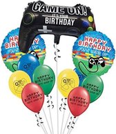 Game on -happy birthday-ballonnen - game controller set  11 delig-verjaardag-