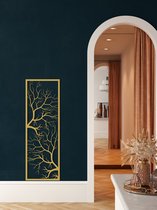 Wanddecoratie |Boom / Tree  decor | Metal - Wall Art | Muurdecoratie | Woonkamer |Gouden| 34x100cm