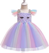 Supercute Eenhoorn jurk lila pailletten multicolor met zilverkleurige vleugels maat 80 Supercute Eenhoorn jurk lila pailletten multicolor met zilverkleurige vleugels maat 80