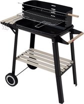 Barbecue - Houtskool barbecue - 3 in 1 - GELAKT STAAL - ANTI ROEST -  Inclusief grillrooster, vleesspies en haakjes - BBQ - VERSTEVIGD MODEL - Grill - Buitengrill - Houtskool - Oven - Rookove