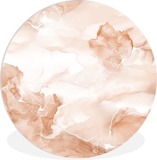 Wall Circle - Wall Circle Indoor - Marbre - Rouge - Nuage - ⌀ 30 cm - Décoration murale - Peintures Ronds