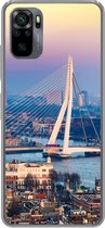 Geschikt voor Xiaomi Redmi Note 10 Pro hoesje - Rotterdam - Skyline - Zonsondergang - Siliconen Telefoonhoesje