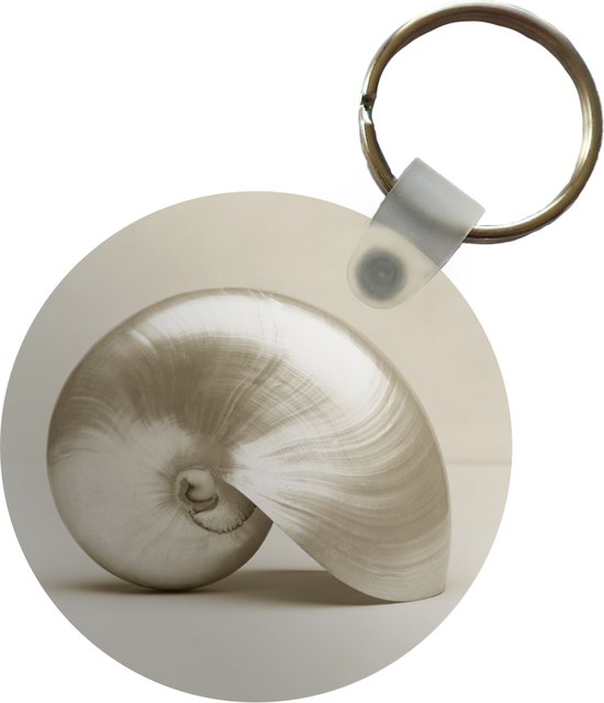 Sleutelhanger - Schelp -Parel -Wit - Plastic - Rond - Uitdeelcadeautjes
