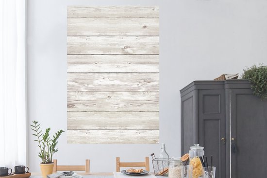 Poster Bois - Planche - Nature - Wit - 120x180 cm XXL