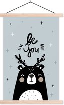 Posterhanger incl. Poster 120x180 cm - Schoolplaat - Quotes - Spreuken - Baby - Be you - Kids - Kinderen - Textielposter - Blanke latten