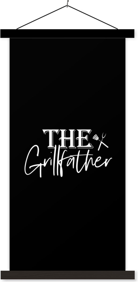 Posterhanger incl. Poster 40x80 cm - Schoolplaat - BBQ - Koken - Grillen - The Grillfather