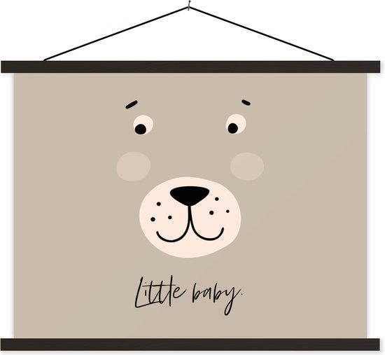 Posterhanger incl. Poster 40x30 cm - Schoolplaat - Quotes - Spreuken - Little baby - Kinderen - Kids - Baby - Jongens - Meiden - Textielposter - Zwarte latten